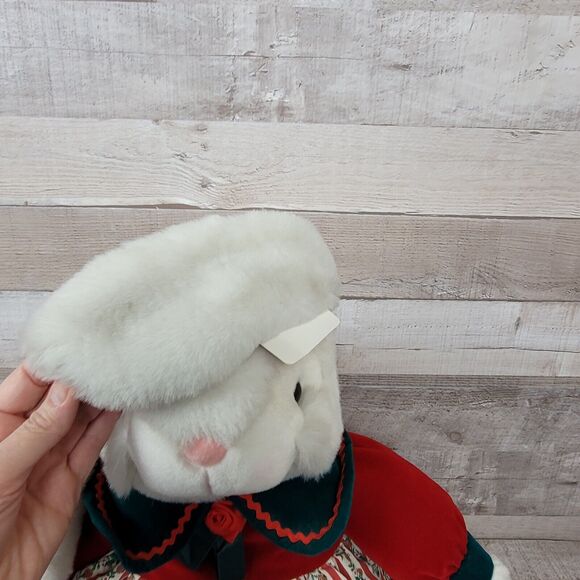 Vintage Christmas Bunny Plush DanDee Boy Girl Holiday Kids Kay Bee Toys - Picture 12 of 16